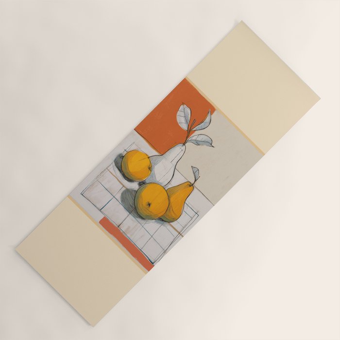 Modern Pear Still Life Yoga Mat Gallery Image 1