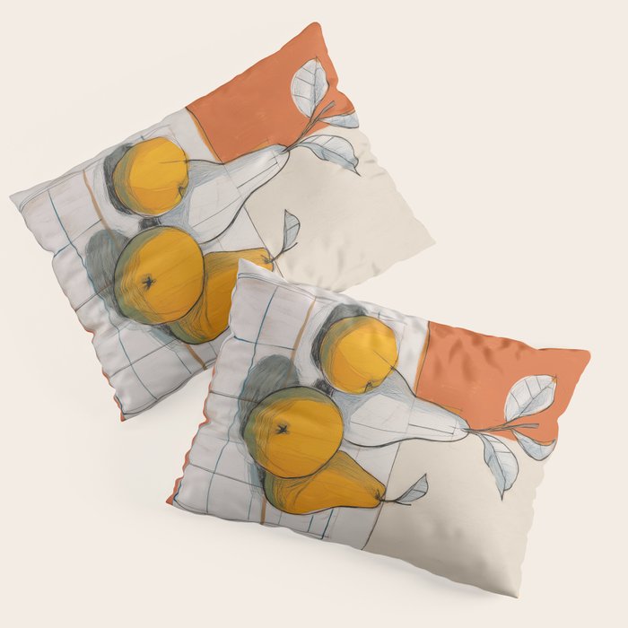 Modern Pear Still Life Pillow Sham Gallery Image 3