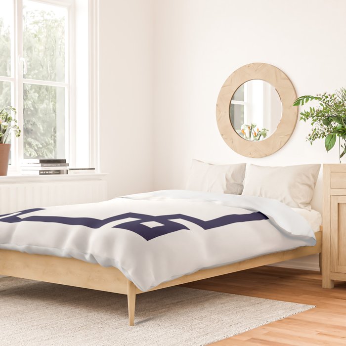 Greek Key Square Navy Blue On White Duvet Cover Gallery Image 2