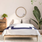 Greek Key Square Navy Blue On White Comforter Gallery Image 3