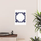 Greek Key Square Navy Blue On White Poster Gallery Image 2