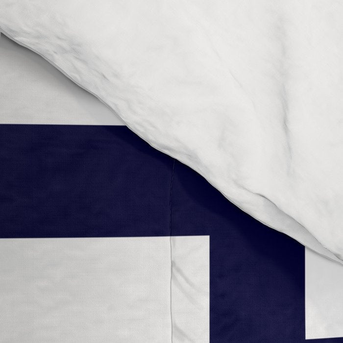 Greek Key Square Navy Blue On White Comforter Gallery Image 4