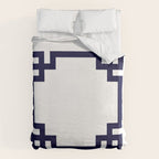 Greek Key Square Navy Blue On White Duvet Cover Gallery Image 6