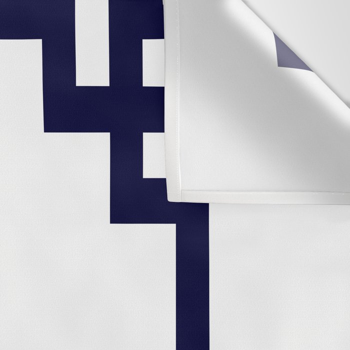Greek Key Square Navy Blue On White Wall Tapestry Gallery Image 3