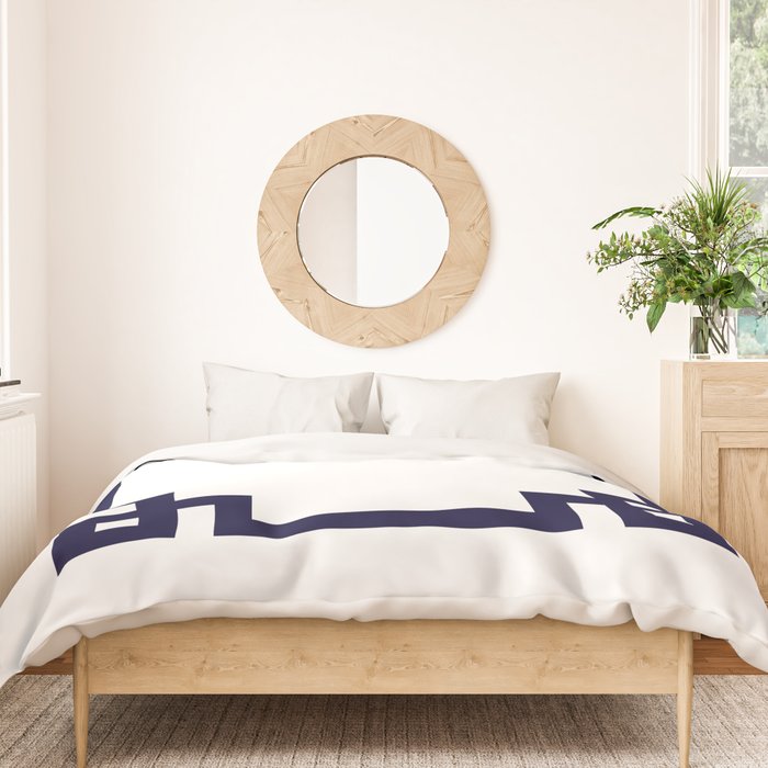 Greek Key Square Navy Blue On White Duvet Cover Gallery Image 3