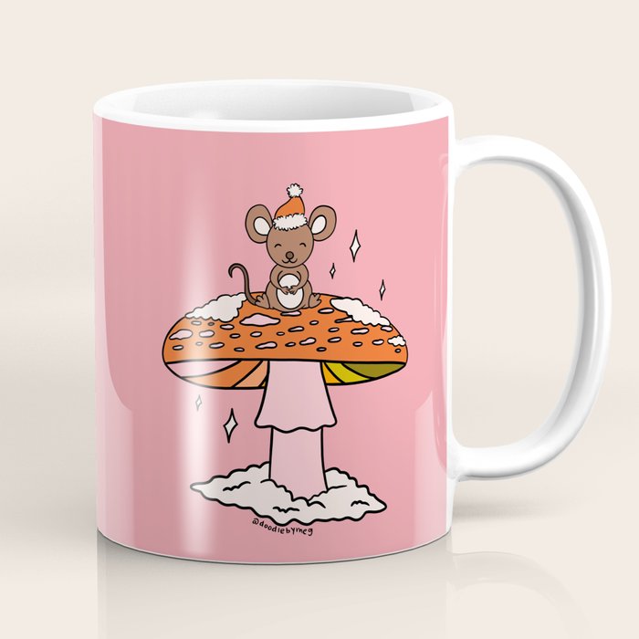 Christmas Mouse on a Mushroom Coffee Mug Gallery Image 1