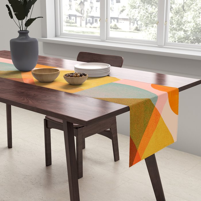 Abstraction_SUNSET_LANDSCAPE_POP_ART_Minimalism_018X Table Runner Gallery Image 2