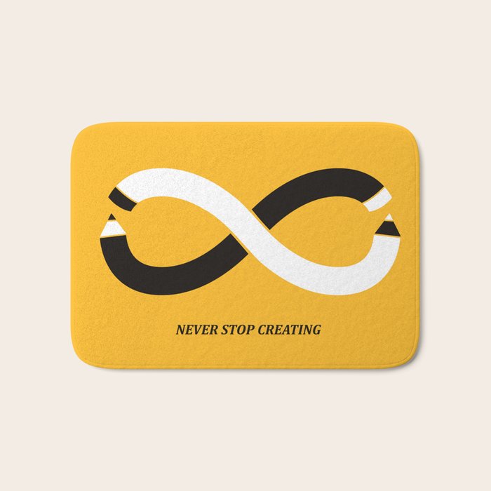 Never stop creating (the infinity pencil) Bath Mat Gallery Image 1
