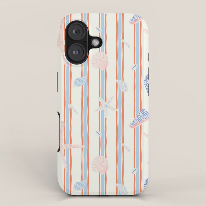 Vintage marine sea shell summer art pattern iPhone Case Gallery Image 1