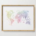 Rainbow world map Serving Tray Gallery Image 1