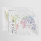 Rainbow world map Placemat Gallery Image 1