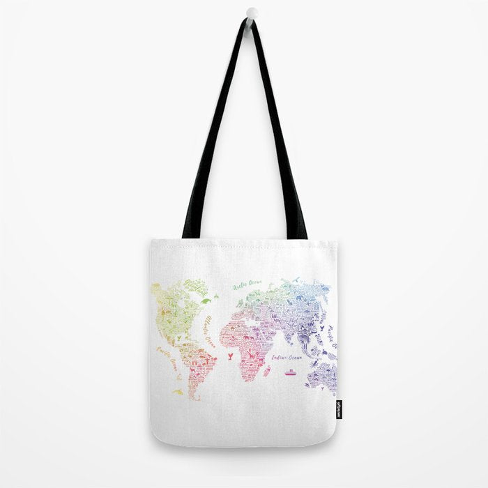 Rainbow world map Tote Bag Gallery Image 2