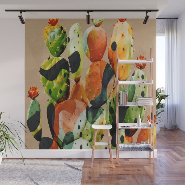 Abstract Modern Cactus 1 Wall Mural Gallery Image 1