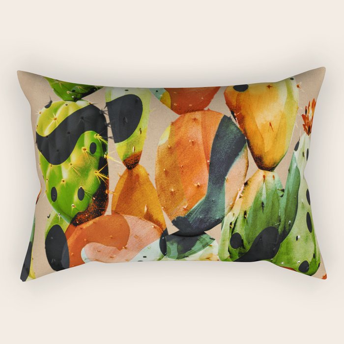 Abstract Modern Cactus 1 Rectangular Pillow Gallery Image 1