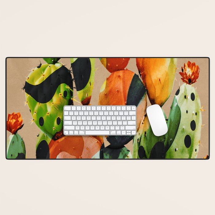 Abstract Modern Cactus 1 Desk Mat Gallery Image 1