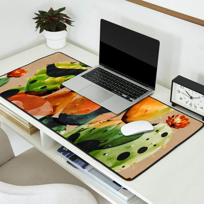 Abstract Modern Cactus 1 Desk Mat Gallery Image 2