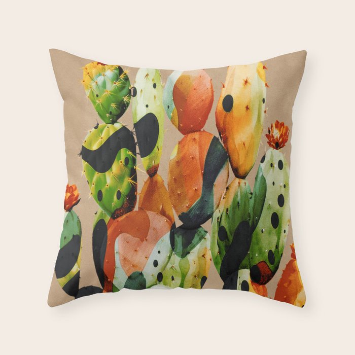 Abstract Modern Cactus 1 Throw Pillow Gallery Image 6
