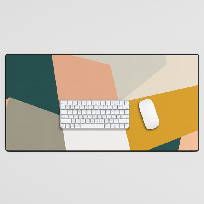 Abstract Geometric 27 Green Desk Mat Gallery Image 1