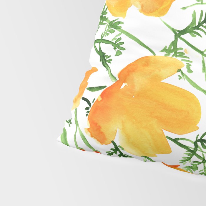 Watercolor California poppies Pillow Sham Gallery Image 4