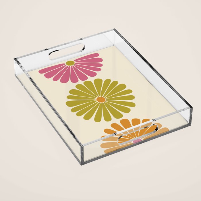 Retro Summer Daisies VIII Acrylic Tray Gallery Image 1