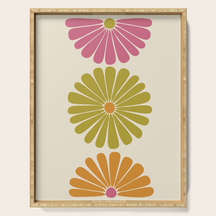 Retro Summer Daisies VIII Serving Tray Gallery Image 1