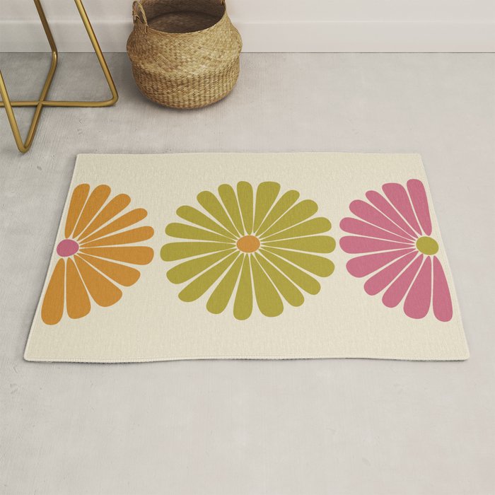 Retro Summer Daisies VIII Rug Gallery Image 1
