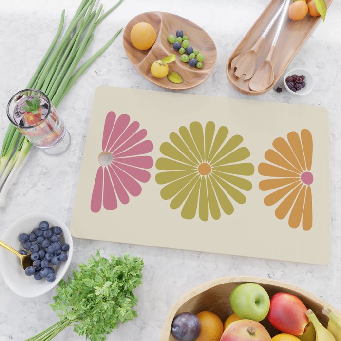 Retro Summer Daisies VIII Cutting Board Gallery Image 2