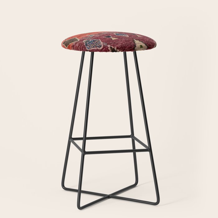 Traditional Oriental Moroccan Rug Design Stool Gallery Image 1