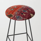 Traditional Oriental Moroccan Rug Design Stool Gallery Image 2