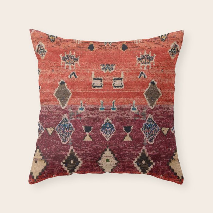 Traditional Oriental Moroccan Rug Design Throw Pillow Gallery Image 6