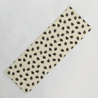 Sweet Strawberries - black, moss, cream, and white Yoga Mat Gallery Image 1