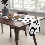 Abstract fun symbol doodle art pattern Table Runner Gallery Image 2