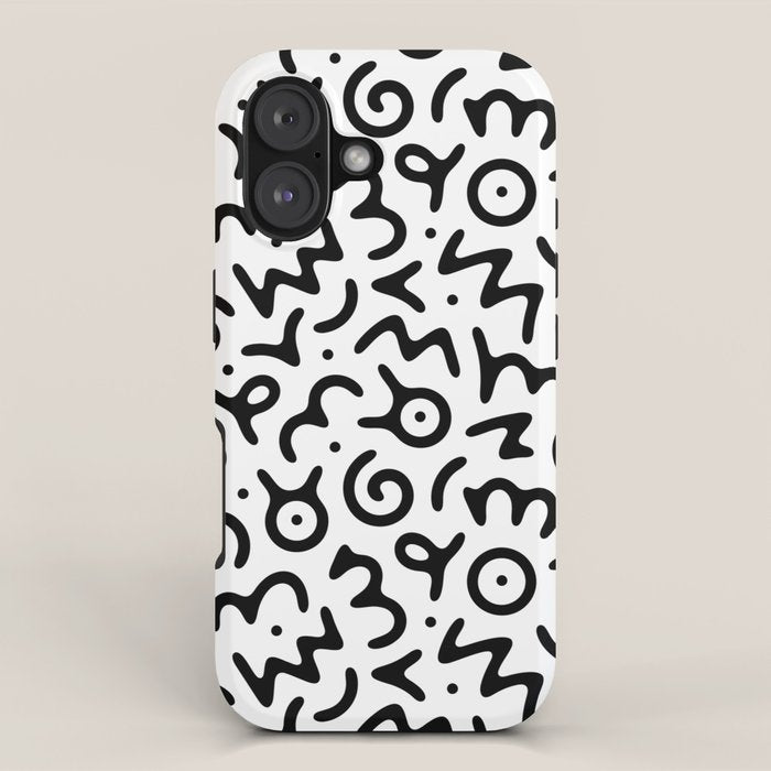 Abstract fun symbol doodle art pattern iPhone Case Gallery Image 1