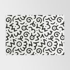 Abstract fun symbol doodle art pattern Rug Gallery Image 2