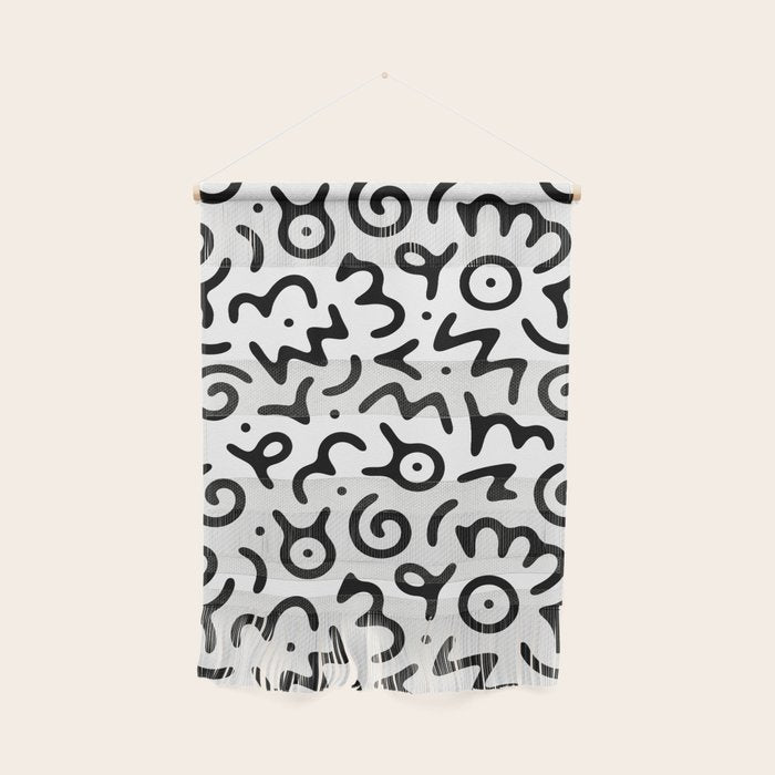 Abstract fun symbol doodle art pattern Wall Hanging Gallery Image 1