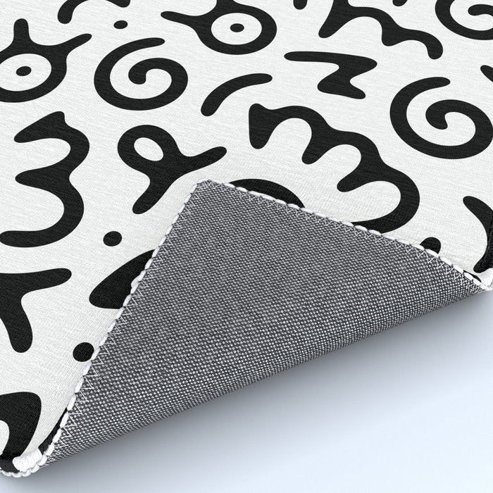 Abstract fun symbol doodle art pattern Rug Gallery Image 4