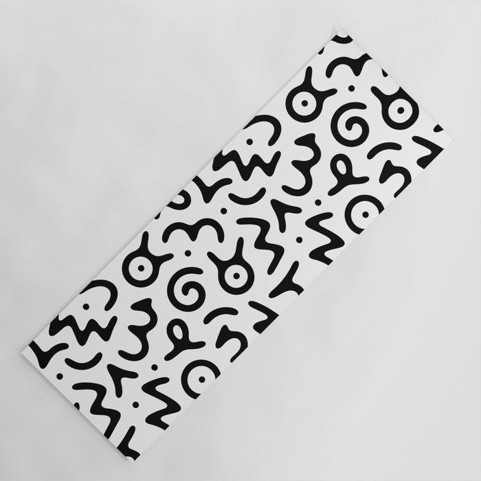 Abstract fun symbol doodle art pattern Yoga Mat Gallery Image 1