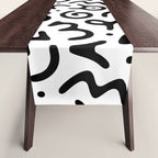Abstract fun symbol doodle art pattern Table Runner Gallery Image 1