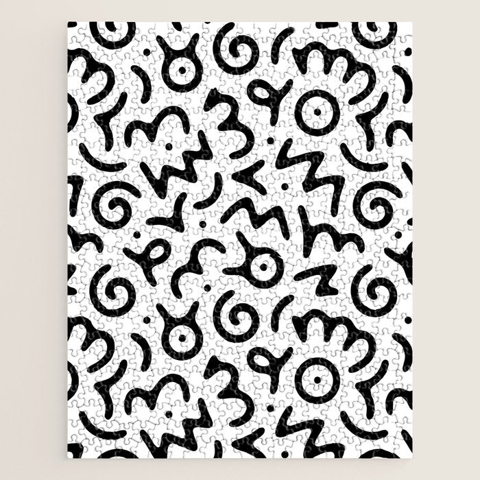Abstract fun symbol doodle art pattern Jigsaw Puzzle Gallery Image 1