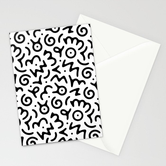 Abstract fun symbol doodle art pattern Stationery Card Gallery Image 2