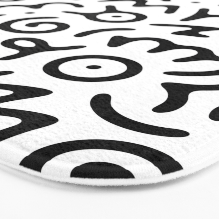 Abstract fun symbol doodle art pattern Bath Mat Gallery Image 3