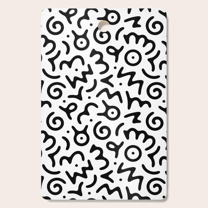 Abstract fun symbol doodle art pattern Cutting Board Gallery Image 1