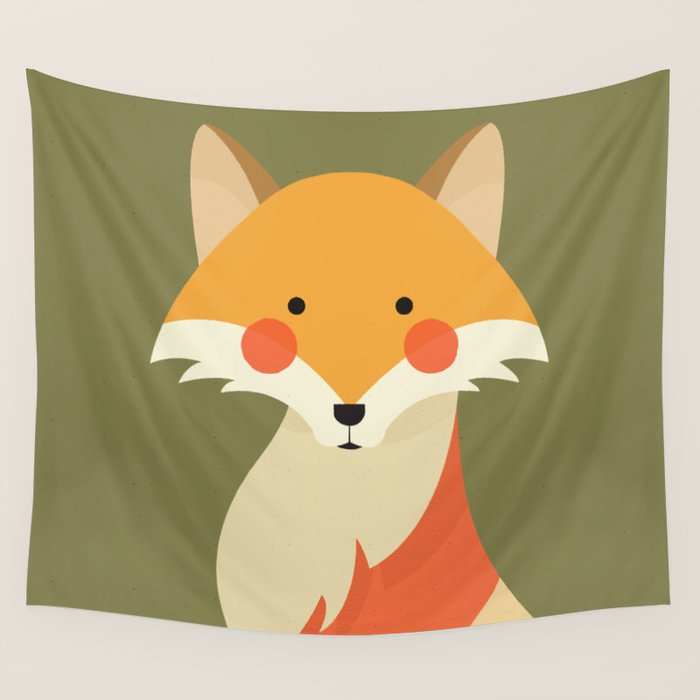 Red Fox, Animal Portrait Wall Tapestry Gallery Image 1