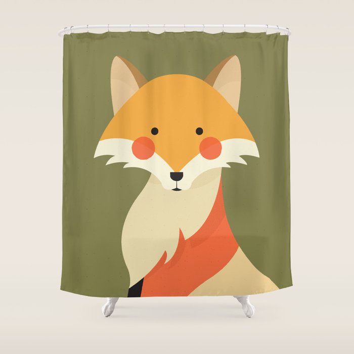 Red Fox, Animal Portrait Shower Curtain Gallery Image 1