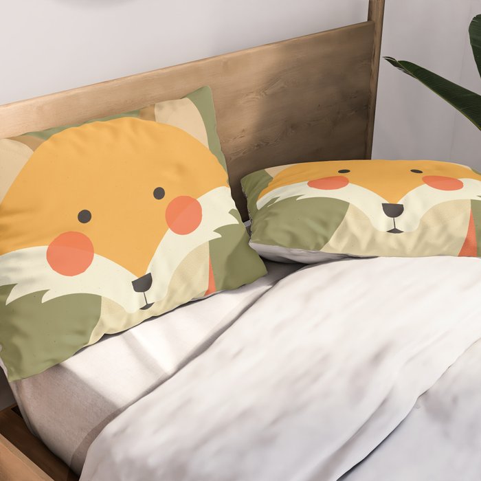 Red Fox, Animal Portrait Pillow Sham Gallery Image 2