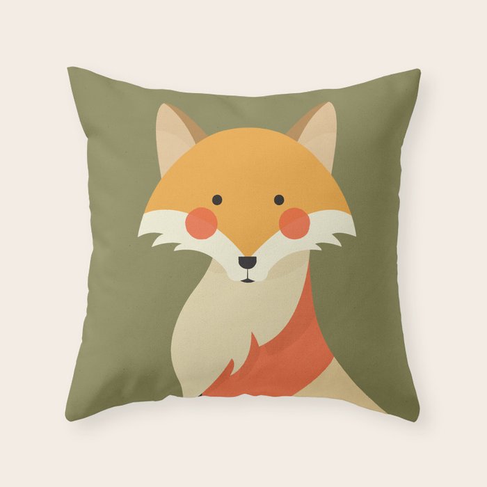 Red Fox, Animal Portrait Throw Pillow Gallery Image 1