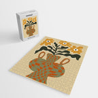 vintage flower vase with check  Jigsaw Puzzle Gallery Image 2