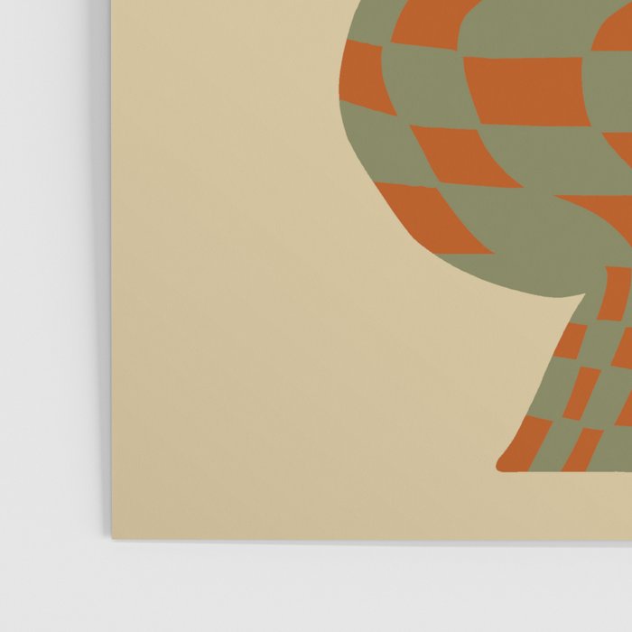 vintage flower vase with check  Poster Gallery Image 3