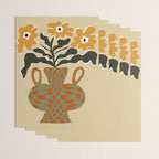 vintage flower vase with check  Wrapping Paper Gallery Image 3