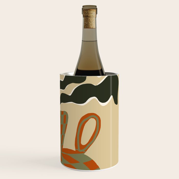 vintage flower vase with check  Wine Chiller Gallery Image 3